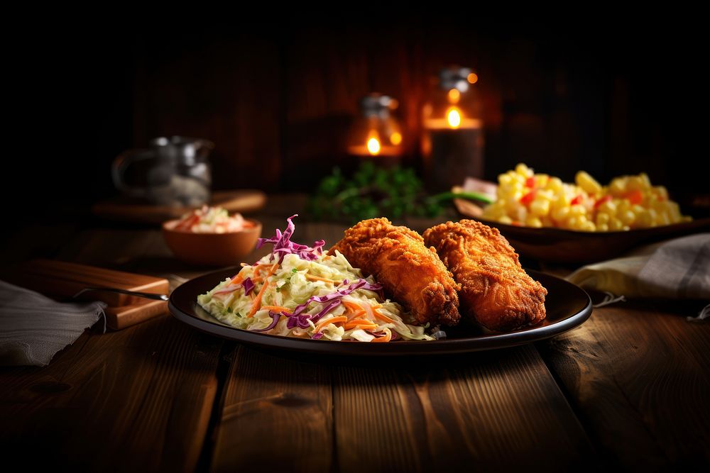 Fried plate table food. 