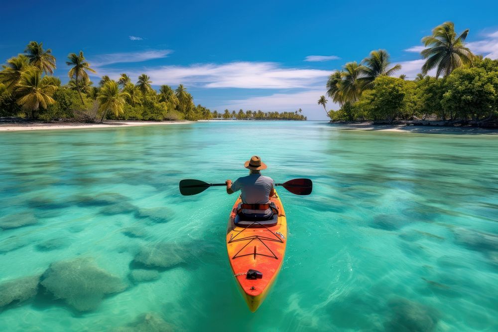 Kayaking vehicle sports canoe. 