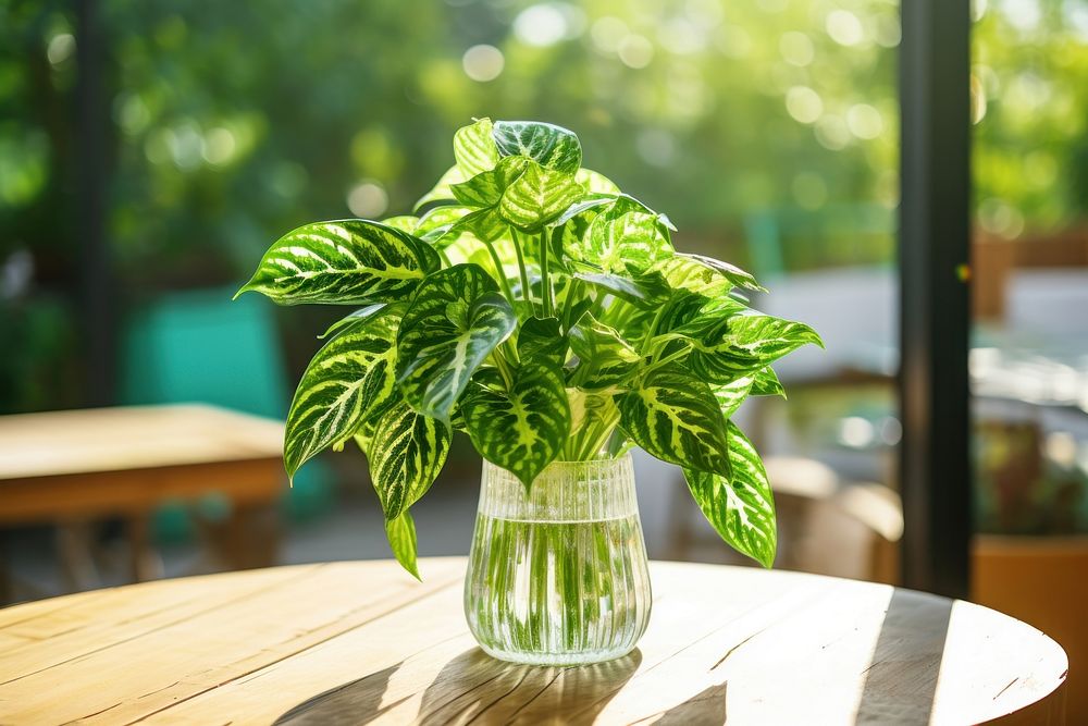 Plant table vase glass. AI generated Image by rawpixel.