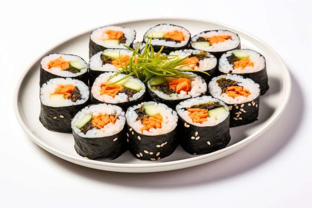 Plate food rice gimbap. 