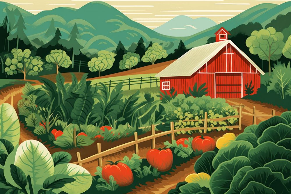 Farm architecture vegetable outdoors. AI generated Image by rawpixel.