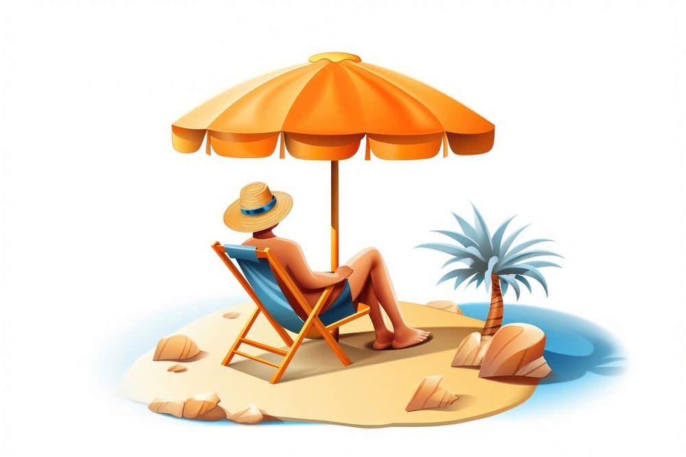 Sunbathing furniture outdoors cartoon. AI generated Image by rawpixel.