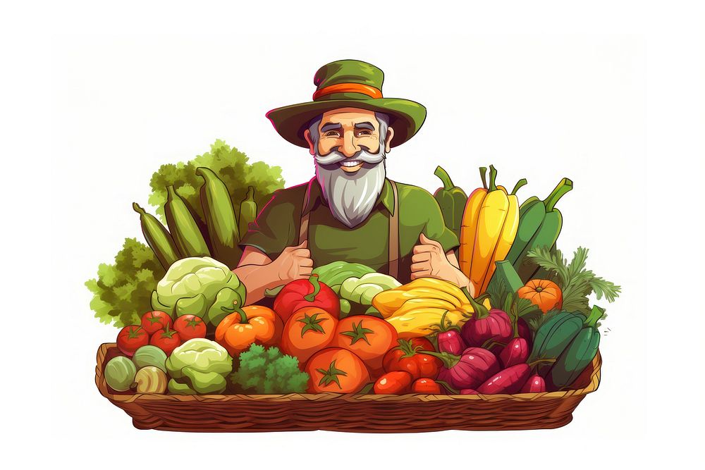 Vegetable basket farmer plant. AI generated Image by rawpixel.