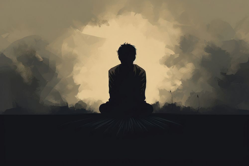 Backlighting person adult contemplation. AI generated Image by rawpixel.
