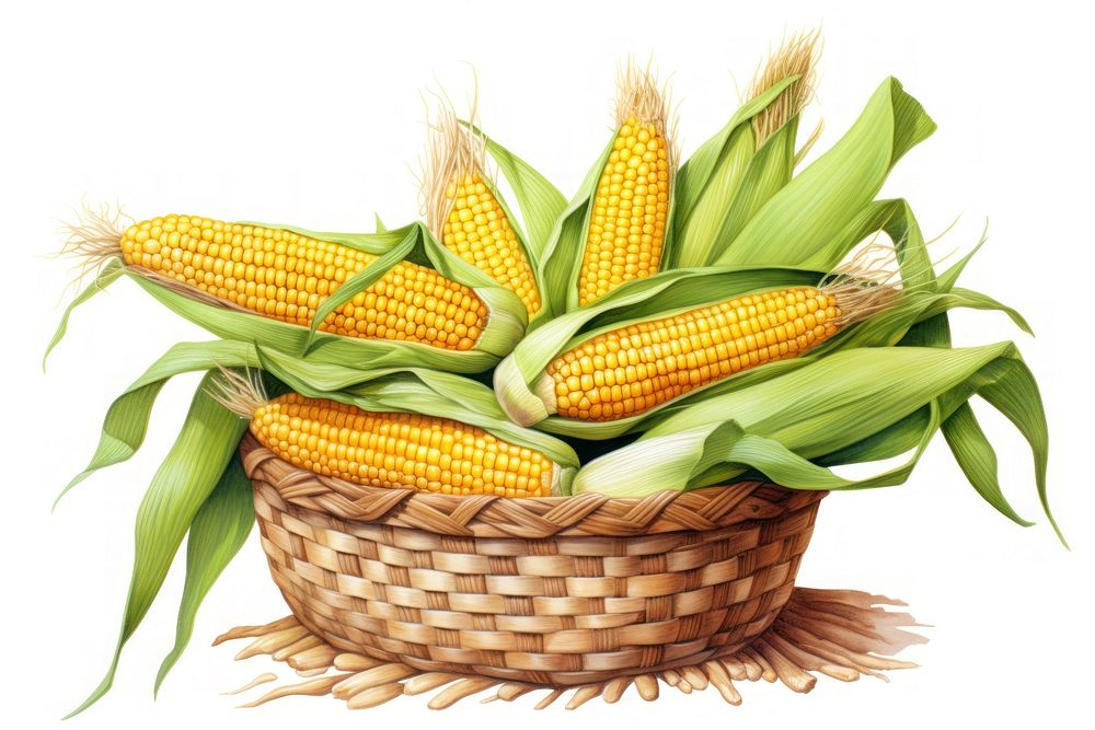 Corn basket plant food. AI generated Image by rawpixel.