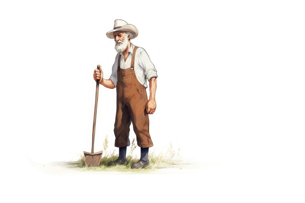 Outdoors farmer adult white background. AI generated Image by rawpixel.