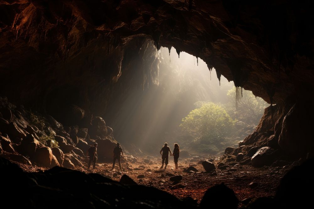 Cave outdoors nature rock. 