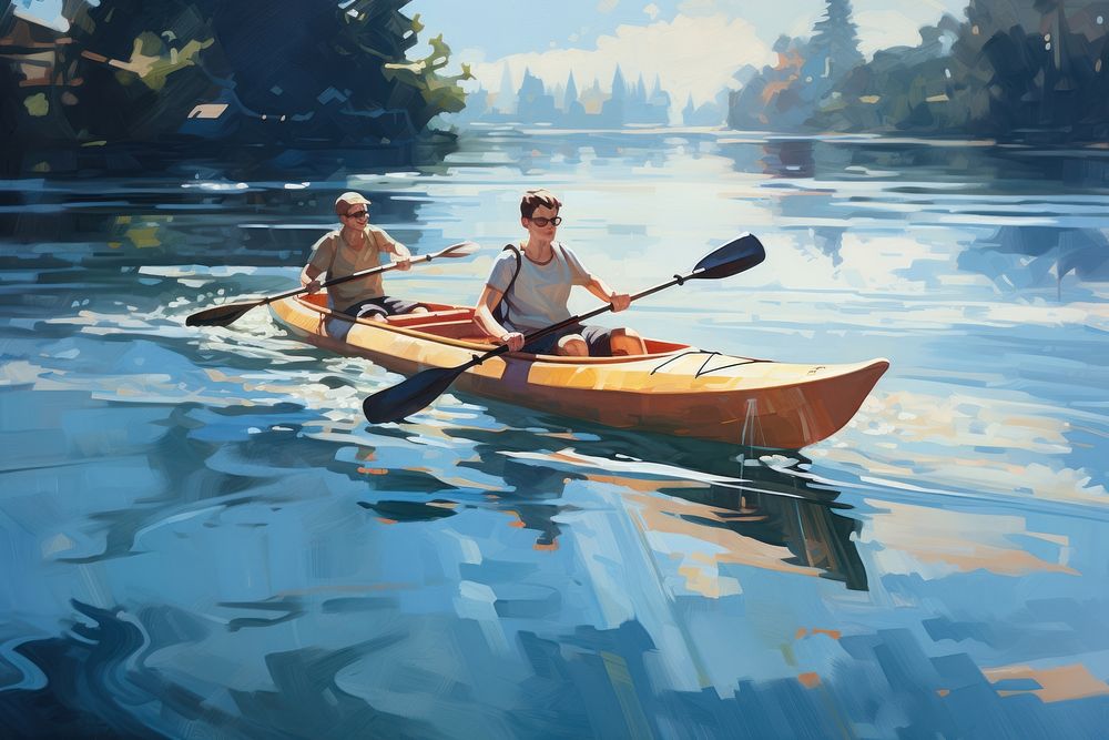 Kayaking recreation canoeing vehicle. AI generated Image by rawpixel.