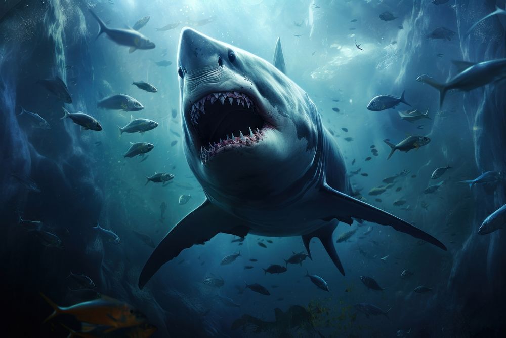 Animal shark fish sea. AI generated Image by rawpixel.