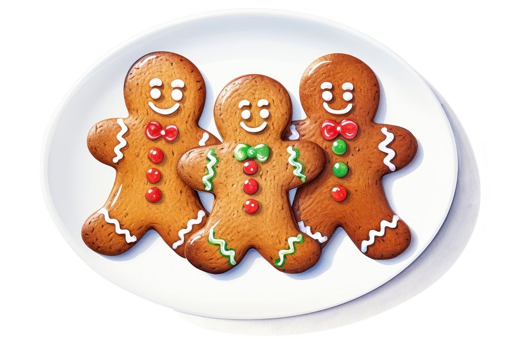 Gingerbread plate cookie food. AI generated Image by rawpixel.