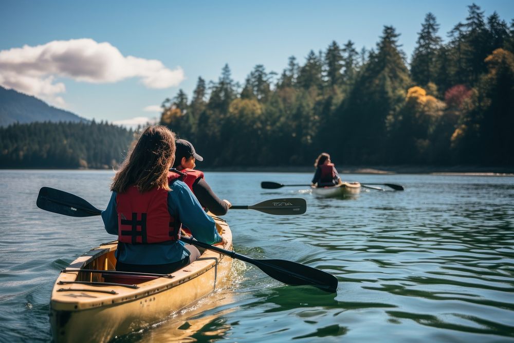 Kayak recreation kayaking canoeing. AI generated Image by rawpixel.