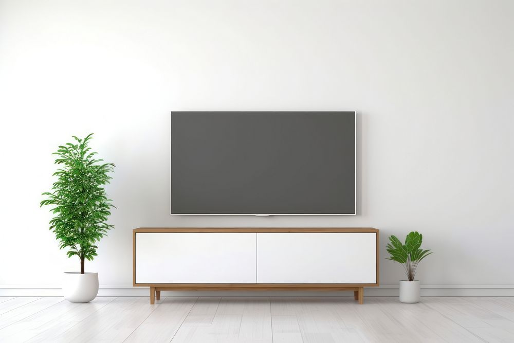 Television sideboard furniture screen. AI generated Image by rawpixel.