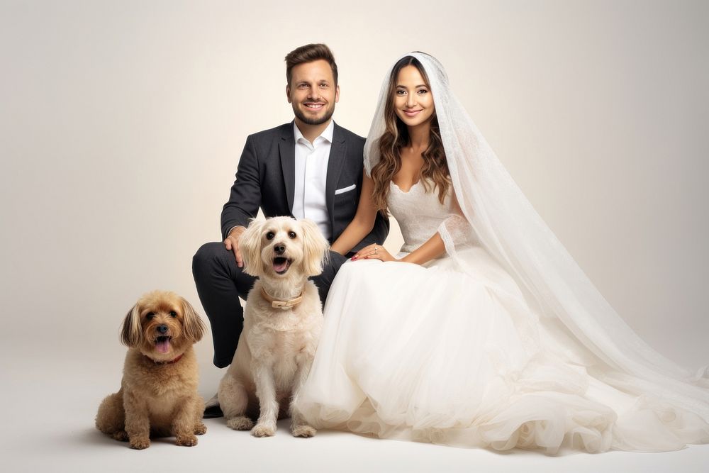 Wedding dog portrait fashion. AI generated Image by rawpixel.