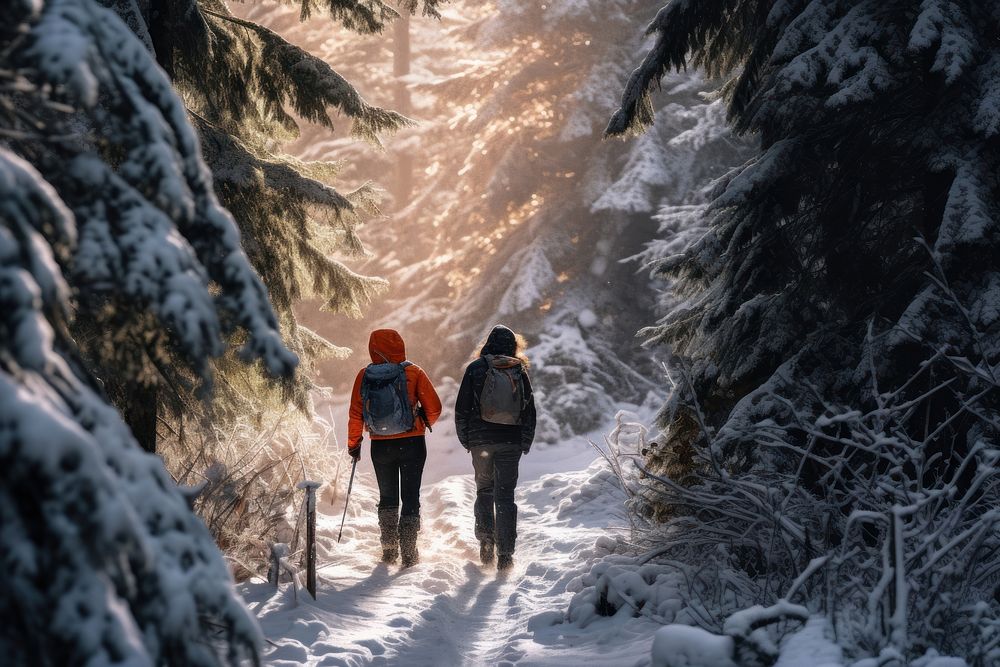 Hiking recreation adventure outdoors. AI generated Image by rawpixel.