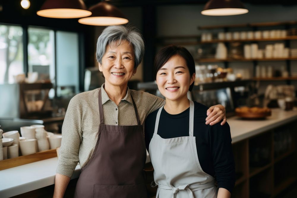 Adult women apron cafe.