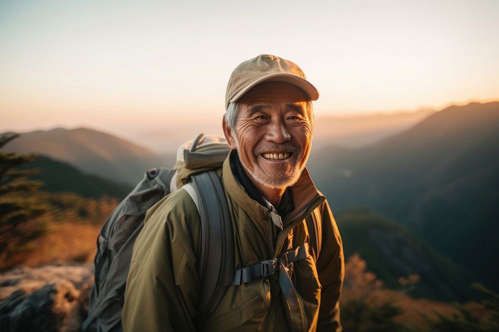 Backpack hiking adult happy. AI generated Image by rawpixel.