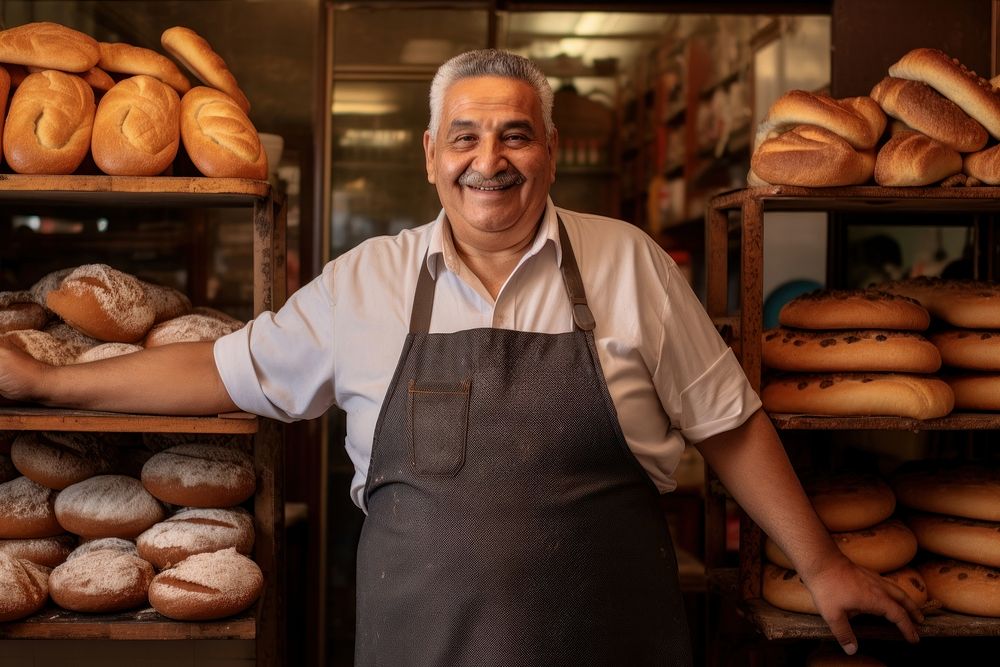 Bakery adult bread food. 