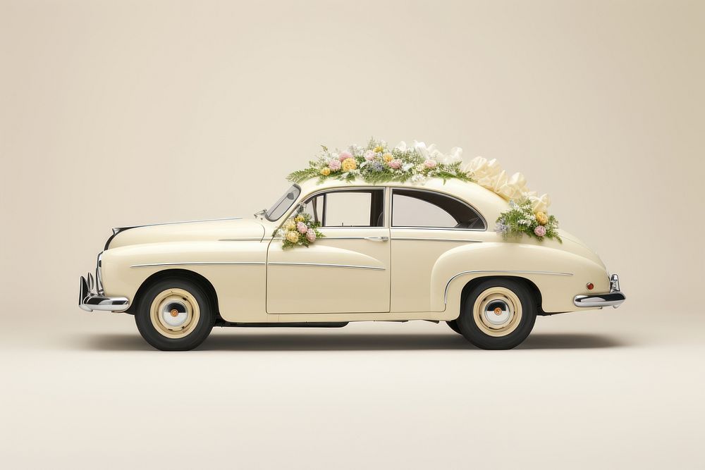 Car vehicle wedding flower. AI generated Image by rawpixel.