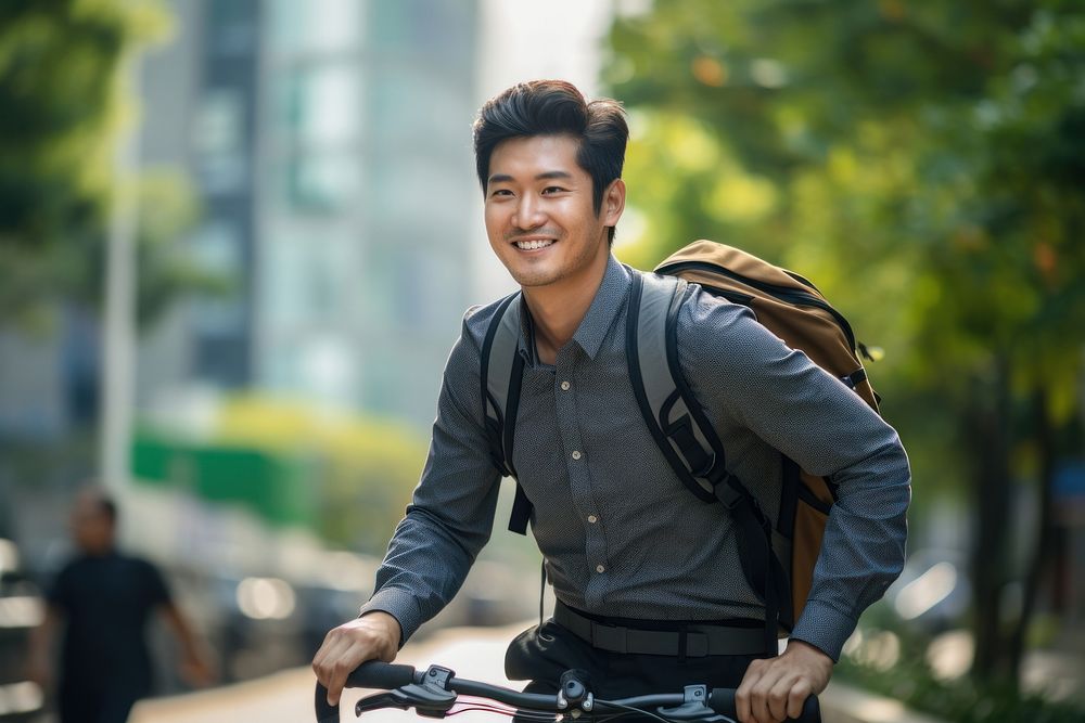 Cycling bicycle vehicle smile. AI generated Image by rawpixel.