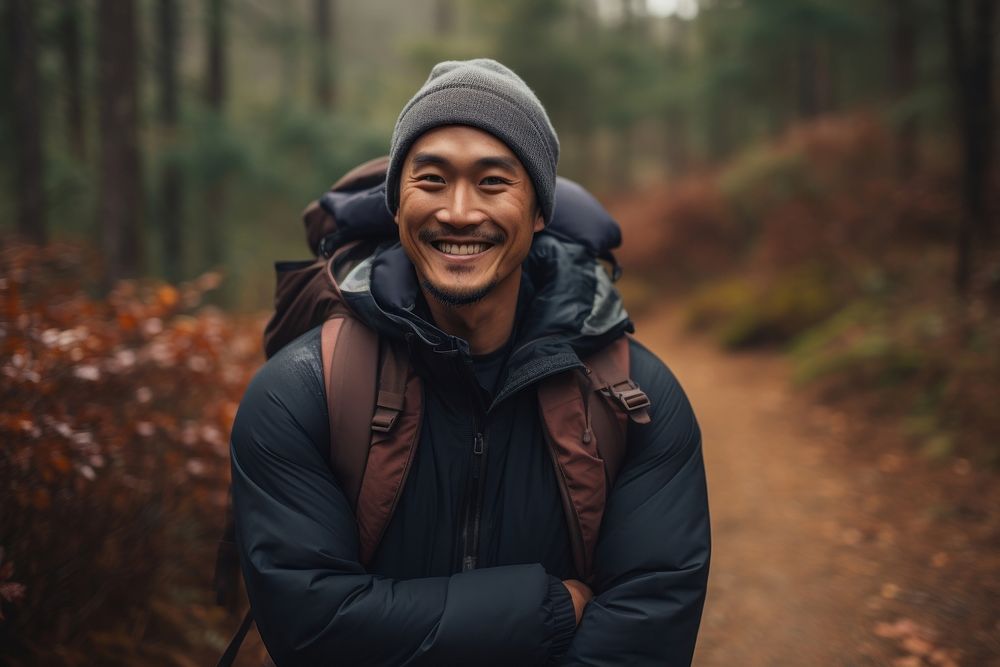 Portrait outdoors jacket smile. AI generated Image by rawpixel.