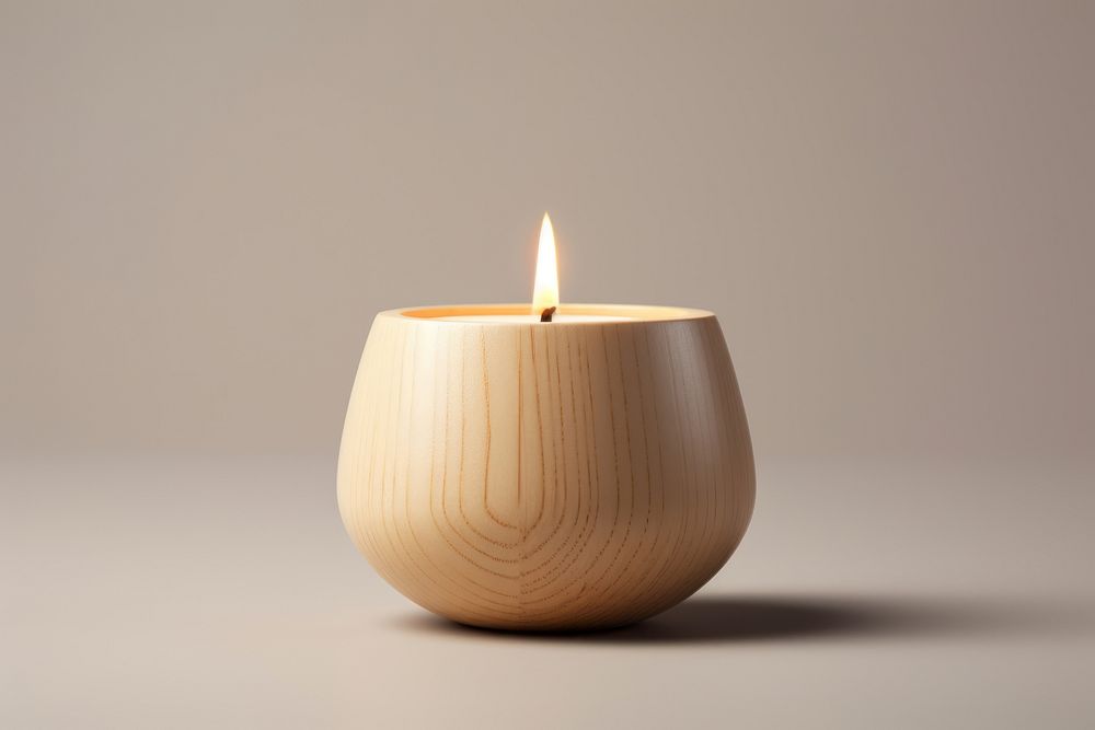 Candle lighting wood illuminated. AI generated Image by rawpixel.