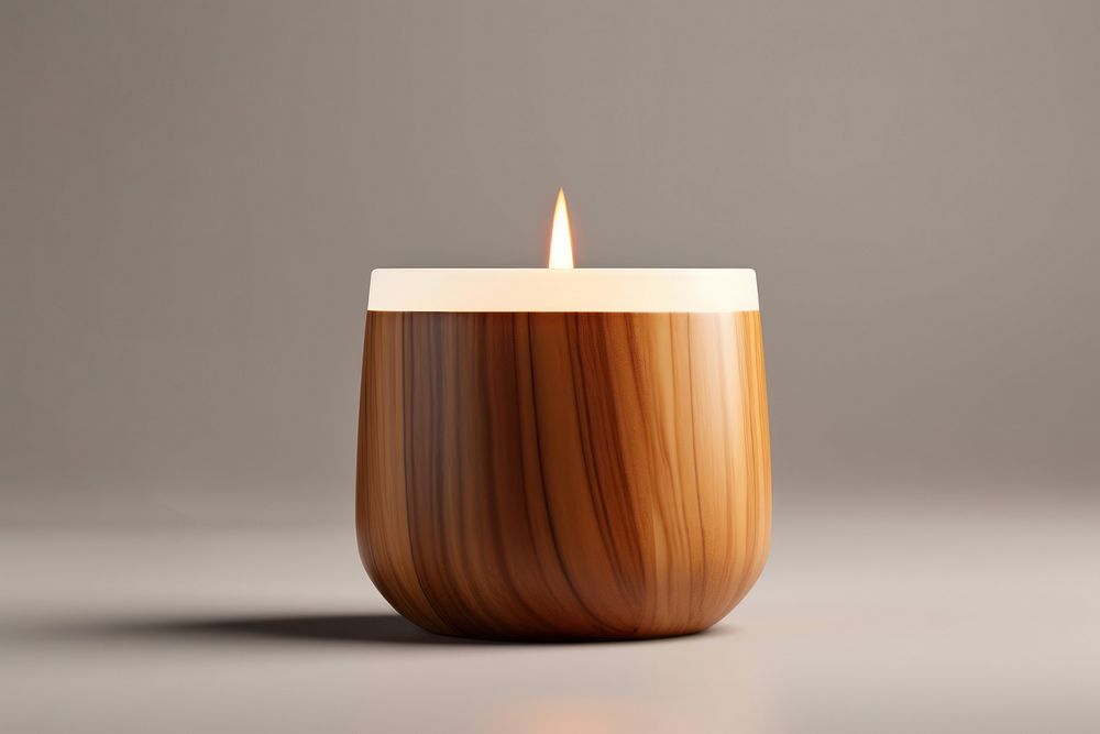 Candle lighting wood illuminated. AI generated Image by rawpixel.
