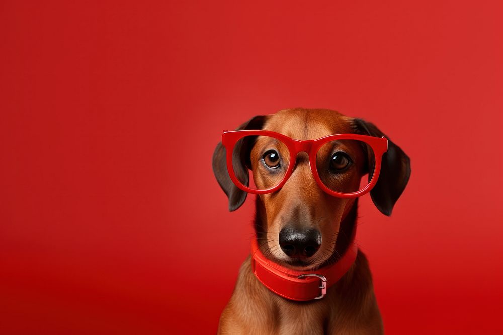 Glasses photography dachshund mammal. AI generated Image by rawpixel.