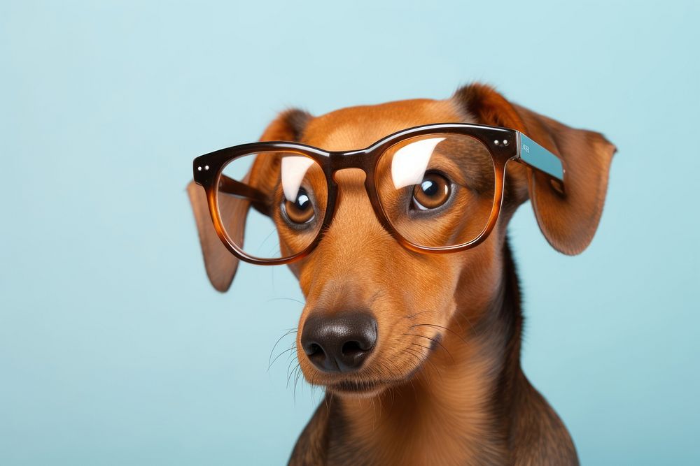 Glasses dachshund mammal animal. AI generated Image by rawpixel.