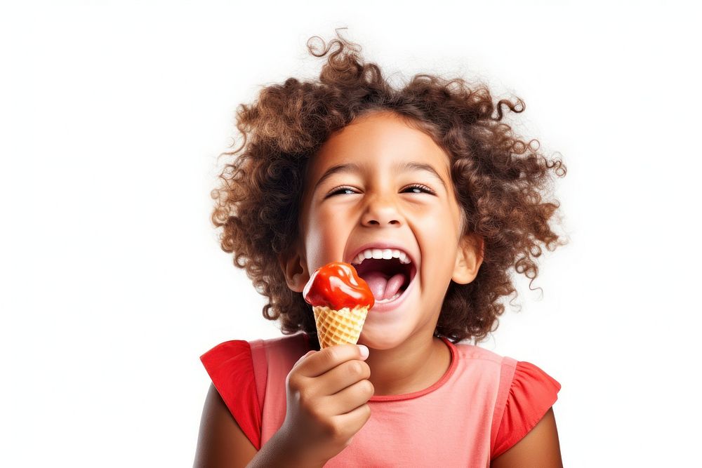 Eating smile child food. AI generated Image by rawpixel.