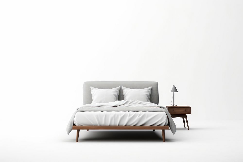 Bed furniture bedroom pillow. AI generated Image by rawpixel.