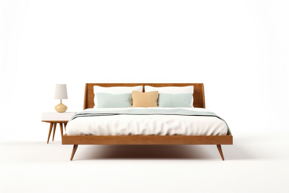 Bed furniture cushion bedroom. AI generated Image by rawpixel.