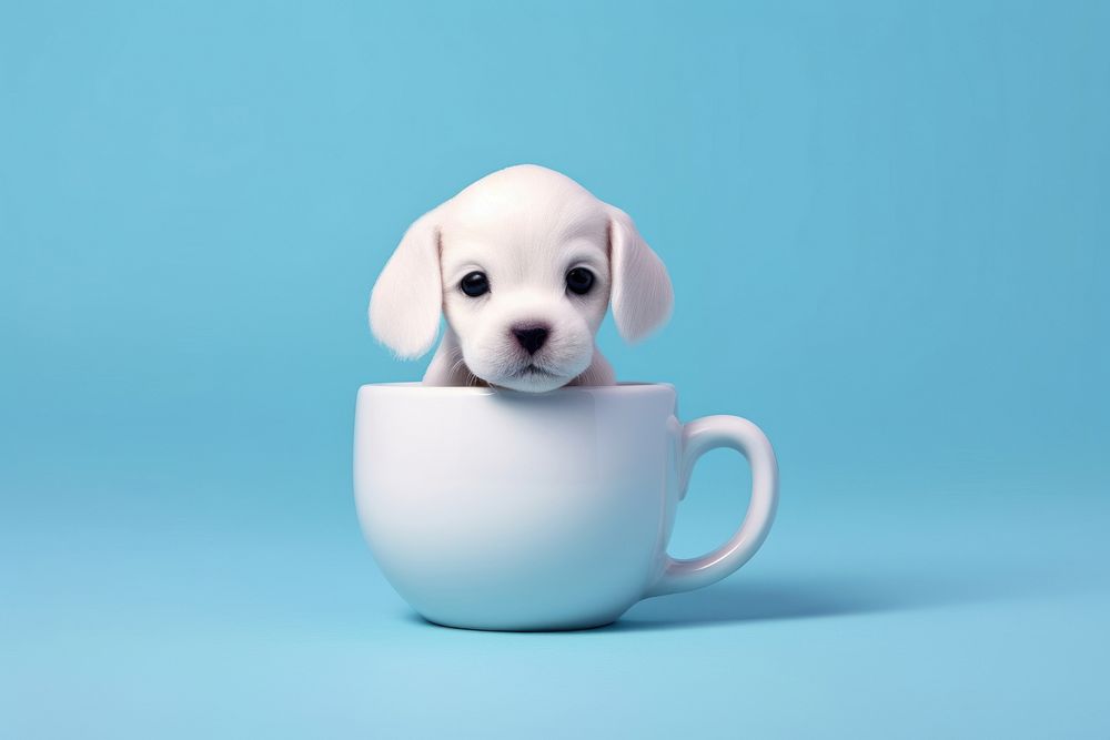 Puppy cup animal mammal. 