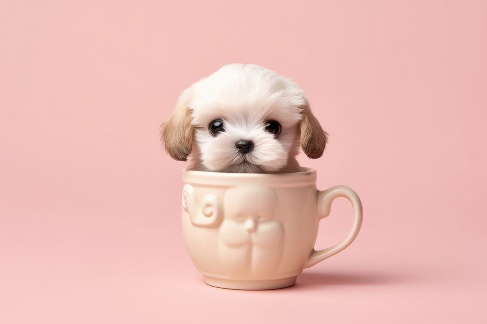 Puppy cup mammal animal. AI generated Image by rawpixel.