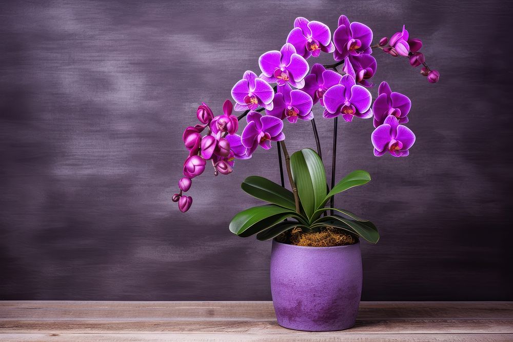 Flower orchid purple plant. AI generated Image by rawpixel.