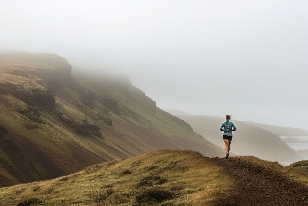 Running recreation adventure outdoors. AI generated Image by rawpixel.