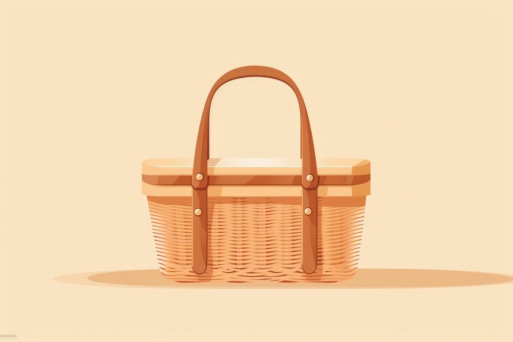 Basket handbag picnic basket accessories. AI generated Image by rawpixel.