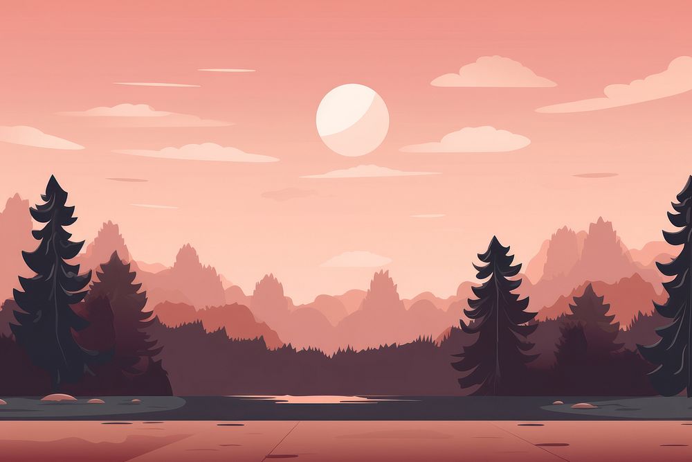 Landscape outdoors nature sunset. AI generated Image by rawpixel.