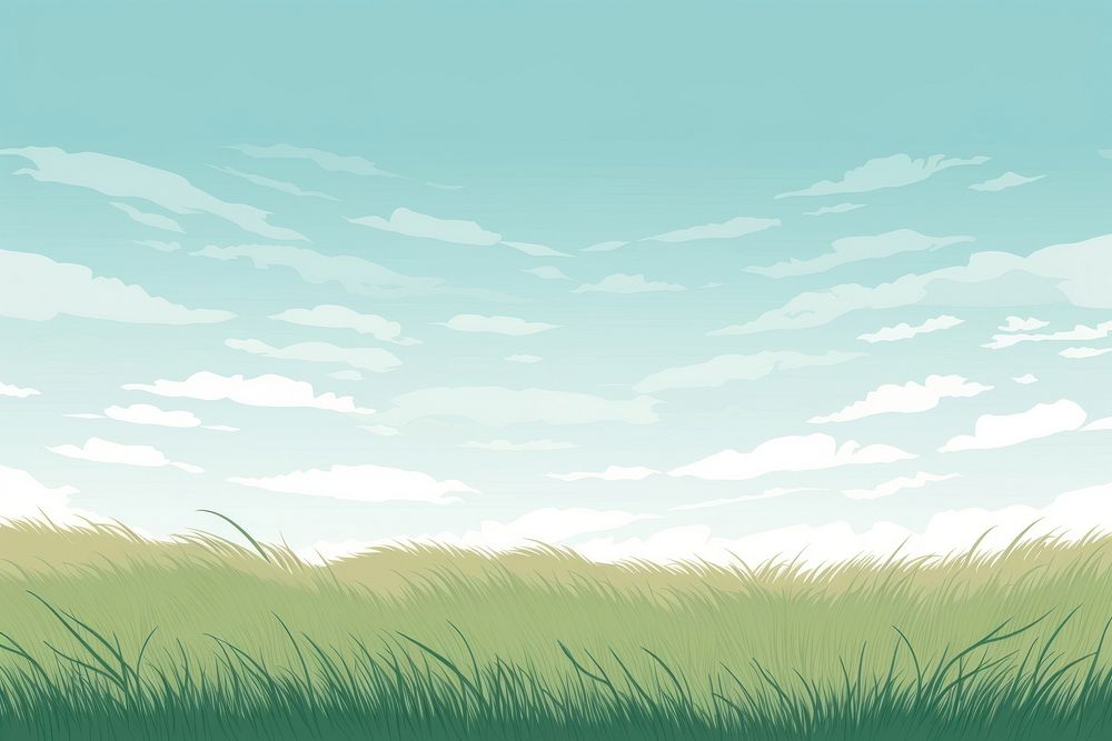 Grass sky landscape. 