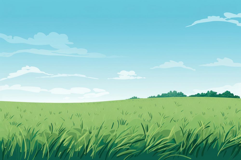 Landscape grass green sky. AI generated Image by rawpixel.