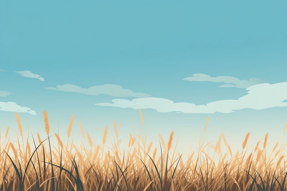 Grass sky landscape. 