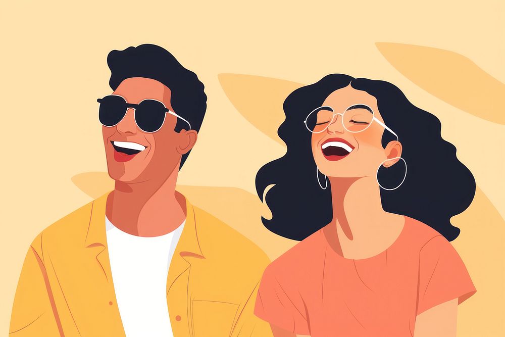 Laughing glasses adult happy. AI generated Image by rawpixel.