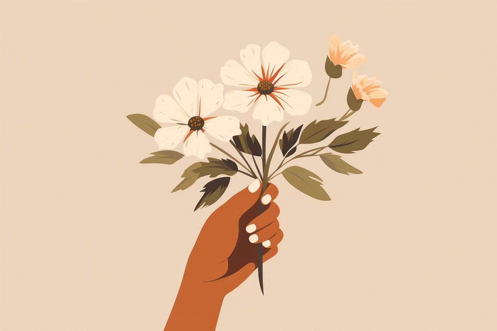 Flower holding plant petal. AI generated Image by rawpixel.