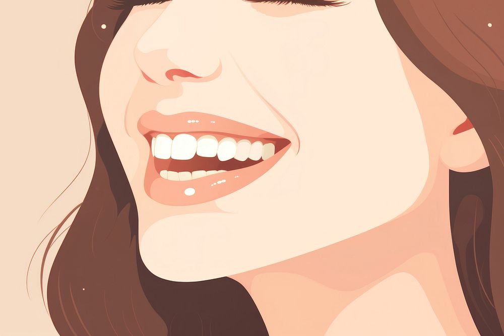 Teeth smile adult woman. 