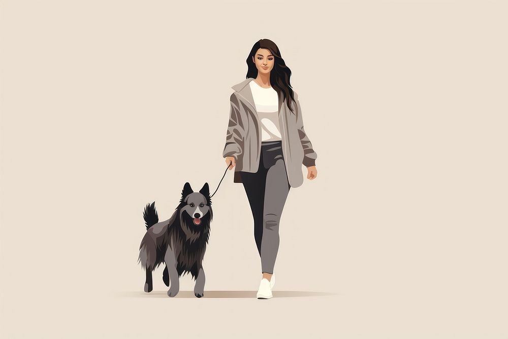 Walking dog portrait mammal. AI generated Image by rawpixel.
