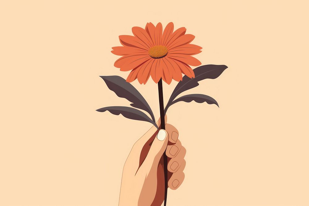 Flower holding petal plant. AI generated Image by rawpixel.