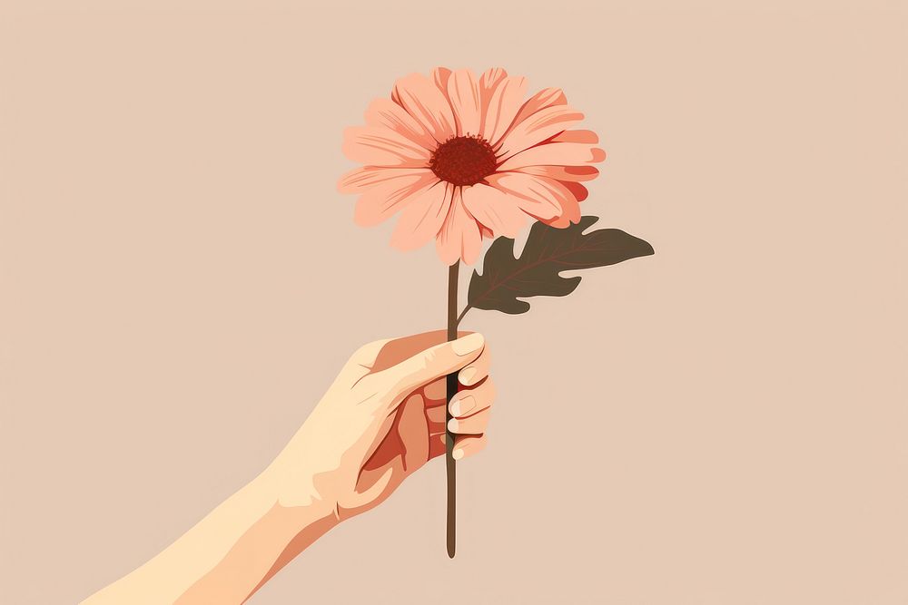 Flower holding petal plant. AI generated Image by rawpixel.