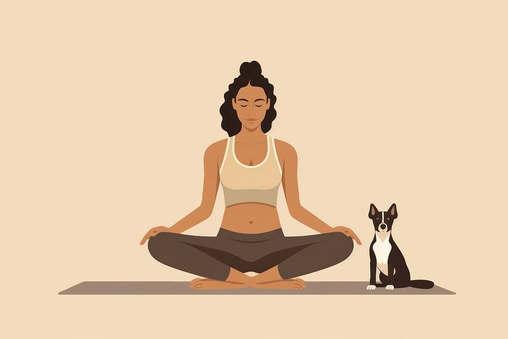 Yoga mammal adult women. AI generated Image by rawpixel.
