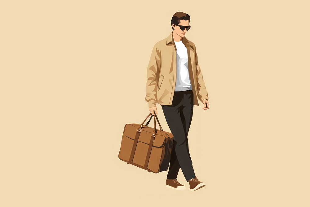 Walking bag briefcase suitcase. AI generated Image by rawpixel.