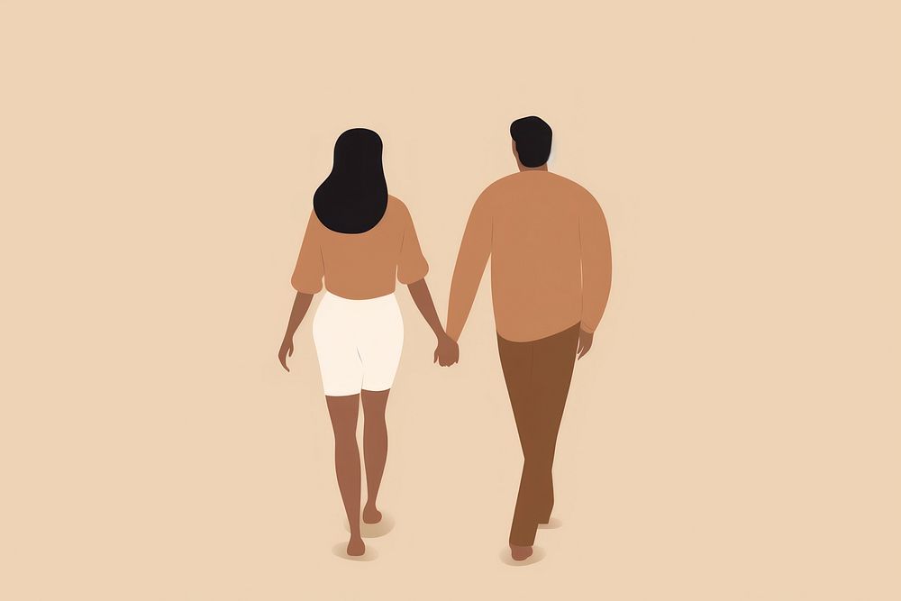 Walking adult back togetherness. AI generated Image by rawpixel.