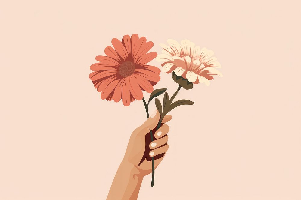Flower holding plant hand. AI generated Image by rawpixel.